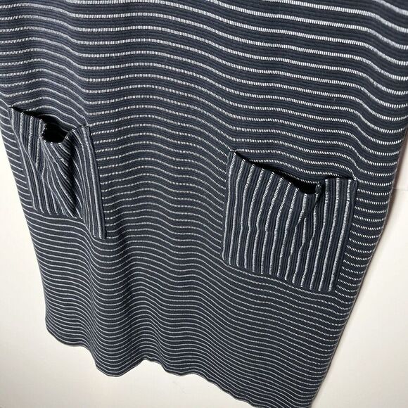 J Jill Dress Womens Size M Henley Split Neck Pockets 3/4 Sleeve Navy Blu… - Picture 2 of 7